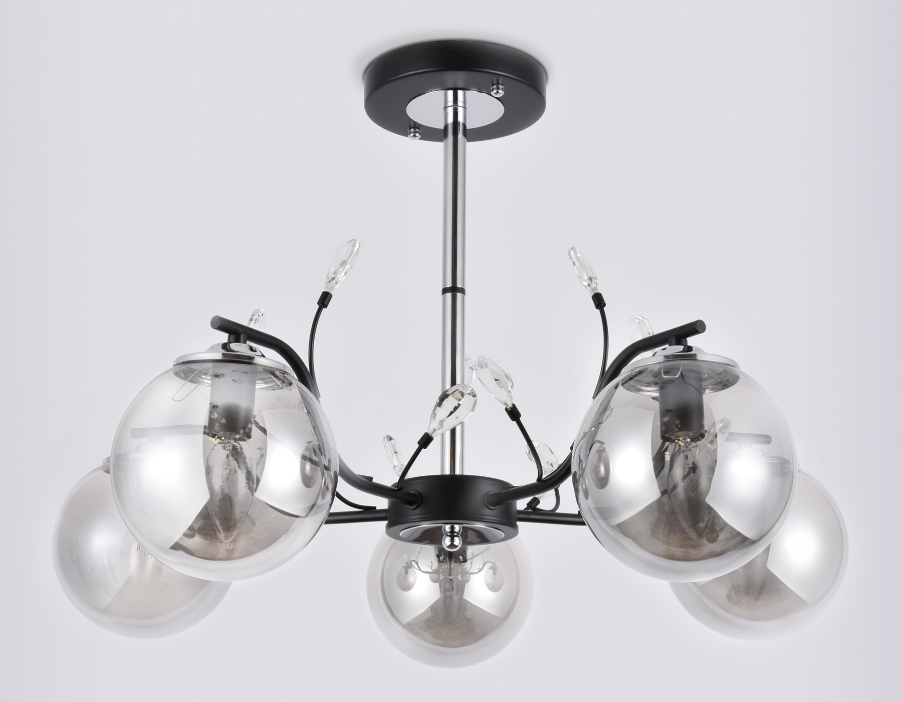 Подвесная люстра Ambrella TR9073 черный/дымчатый E14 max 40W D620*420